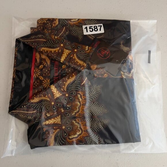 France Martine Batik Print Short Sleeve Shirt Men's Size L – 100% Cotton - Picture 9 of 9